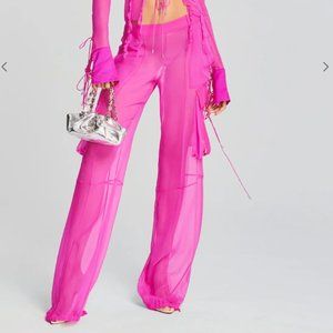 NWT RETROFETE VIVIANE SILK CHIFFON PANT